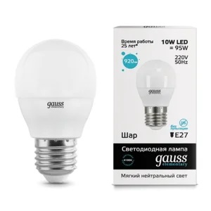 Лампа Gauss LED Elementary Globe 10W E27 4100K Улыбка Света